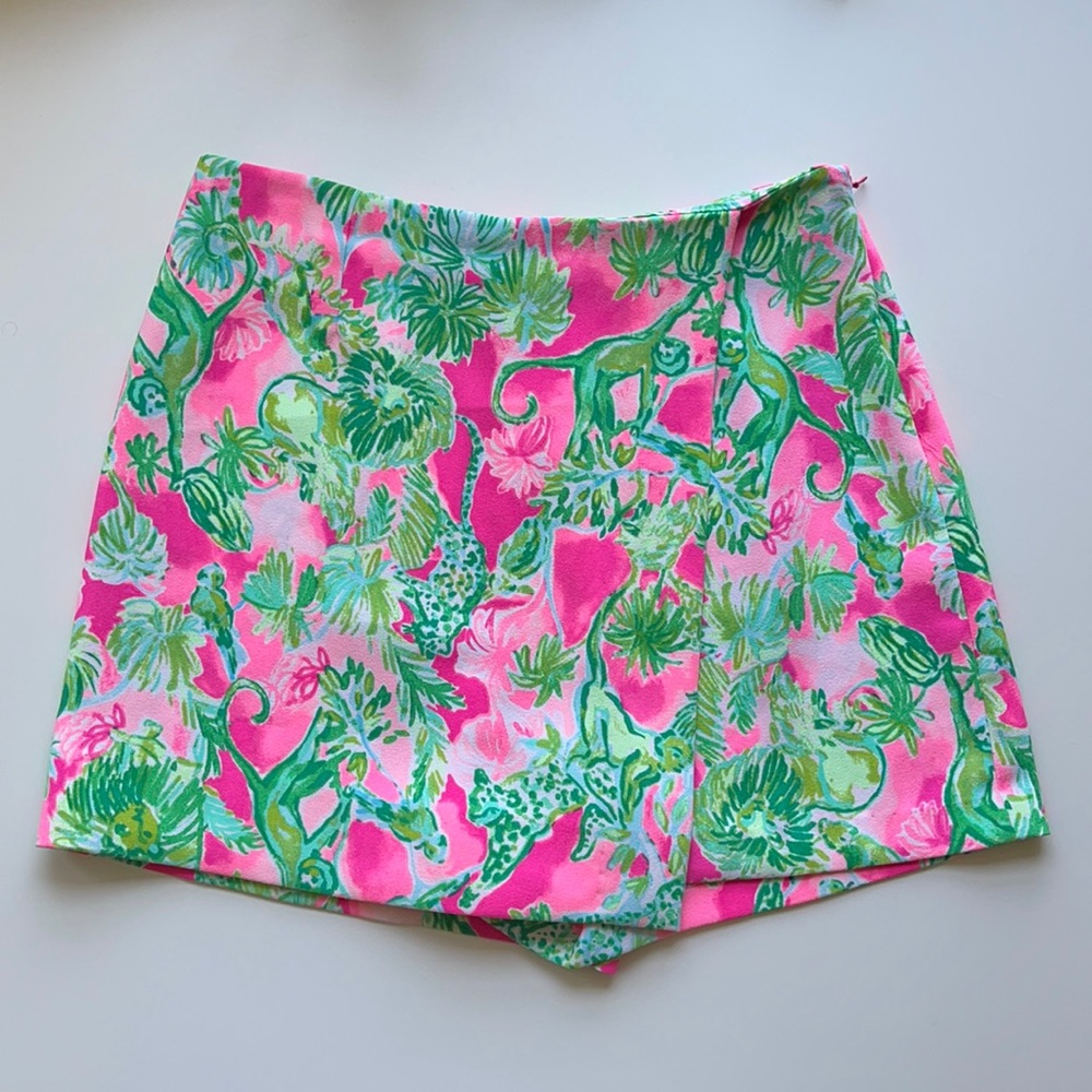 Lilly Pulitzer green/pink Jungle skort